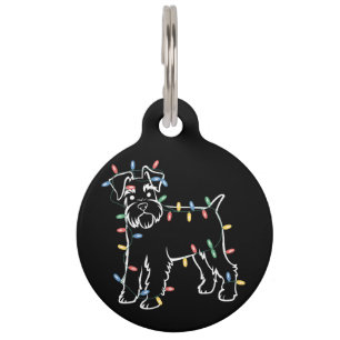 Schnauzer Dogs Tree Christmas Xmas Pet Animal Dog  Tag