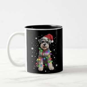 Schnauzer Dogs Tree Christmas Xmas Pet Animal Dog Two-Tone Coffee Mug