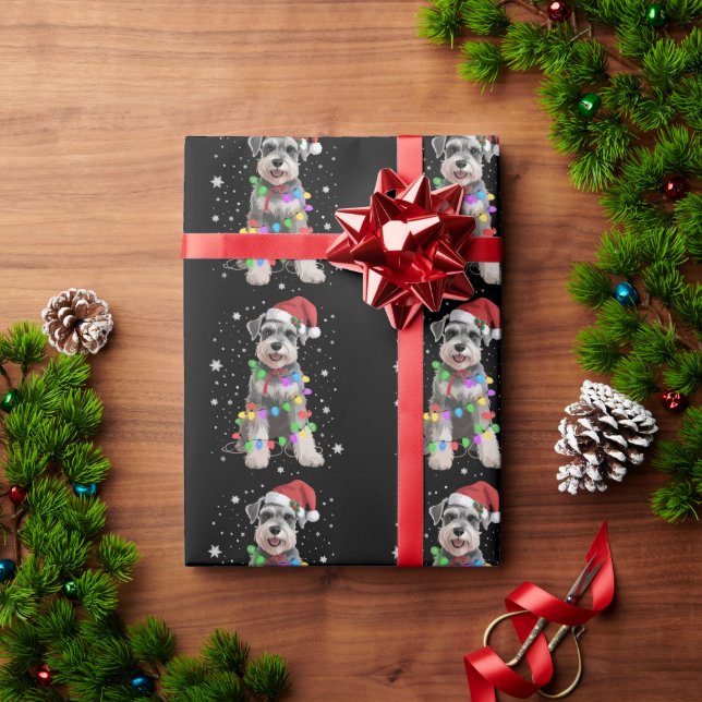 Schnauzer Dogs Tree Christmas Xmas Pet Animal Dog  Wrapping Paper (Holiday Gift)