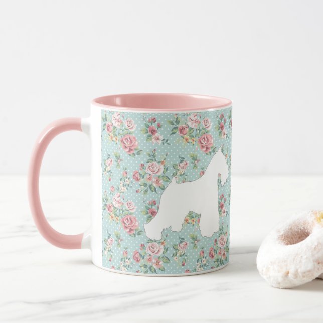 Schnauzer Flower Coffee Mug (With Donut)