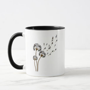 Schnauzer Flower Fly Dandelion Schnauzer Funny Dog Mug