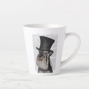 Schnauzer, Formal Hound and Hat Latte Mug