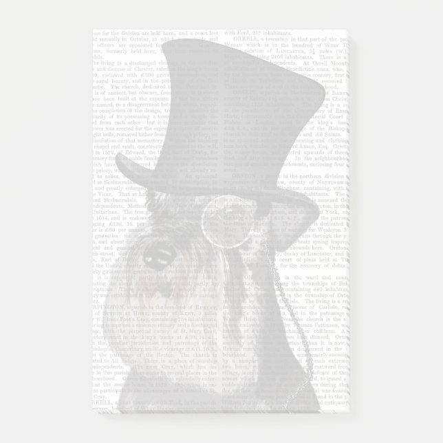 Schnauzer, Formal Hound and Hat Post-it Notes (Front)