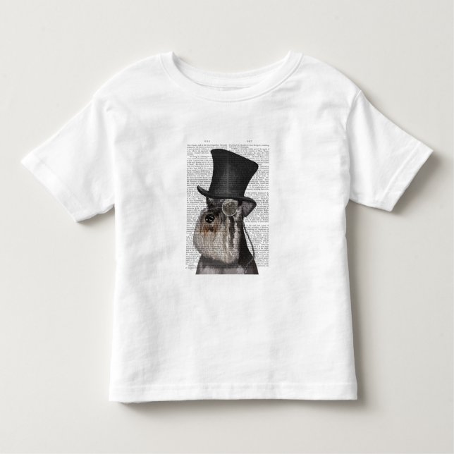 Schnauzer, Formal Hound and Hat Toddler T-Shirt (Front)