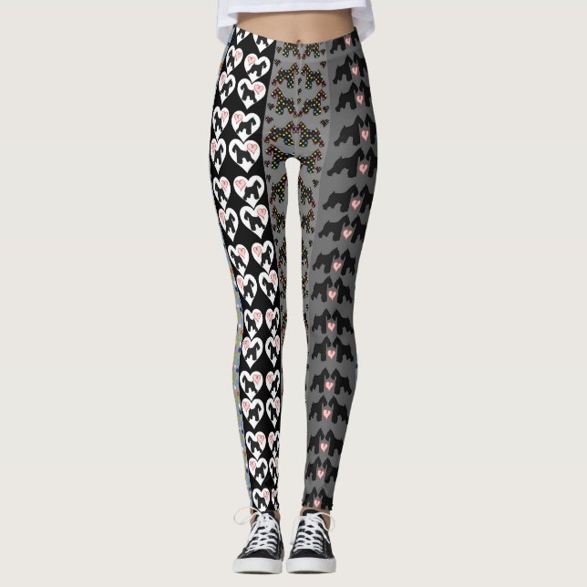 Schnauzer Fun Leggings (Front)