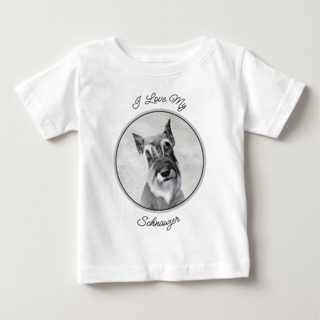 Schnauzer (Giant) - Cute Original Dog Art Baby T-Shirt (Front)