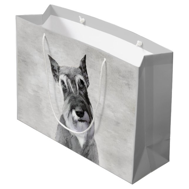 Schnauzer (Giant) - Cute Original Dog Art Large Gift Bag (Back Angled)