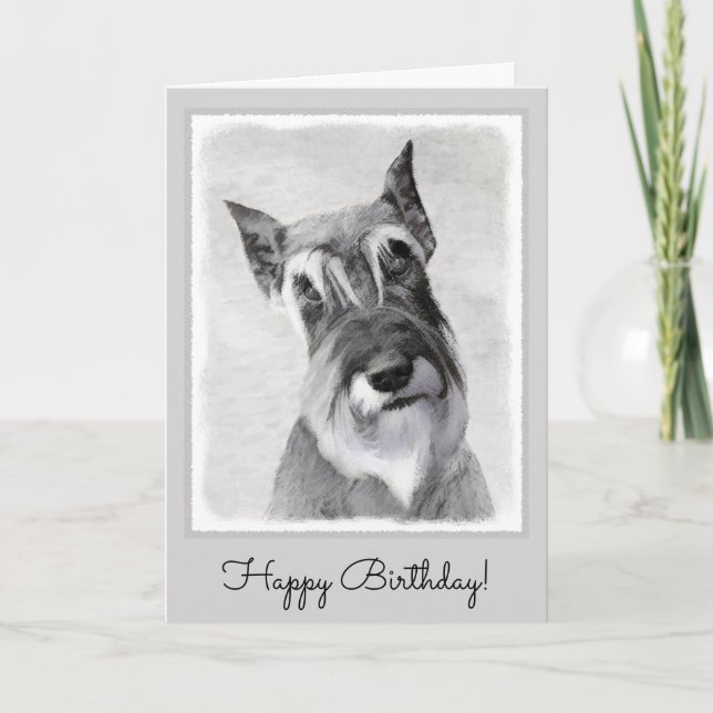 Schnauzer (Giant) Painting - Dog Art Card (Front)
