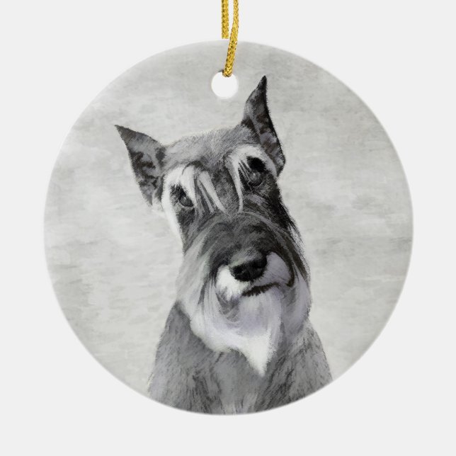 Schnauzer (Giant) Painting - Dog Art Ceramic Ornament (Front)