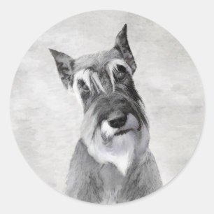 Schnauzer (Giant) Painting - Dog Art Classic Round Sticker