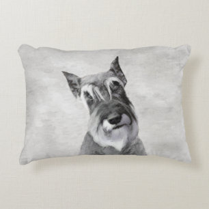 Schnauzer (Giant) Painting - Dog Art Decorative Cushion