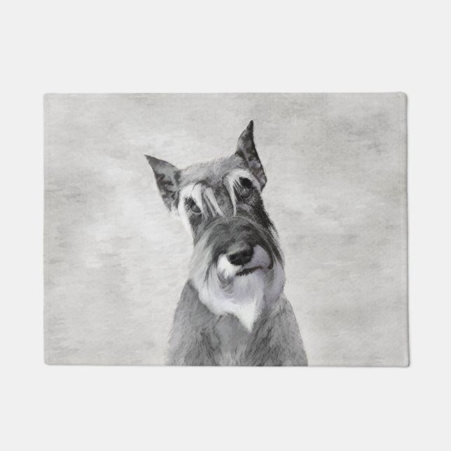 Schnauzer (Giant) Painting - Dog Art Doormat (Front)