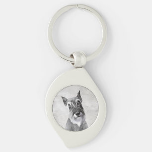 Schnauzer (Giant) Painting - Dog Art Key Ring