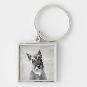 Schnauzer (Giant) Painting - Dog Art Key Ring