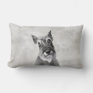 Schnauzer (Giant) Painting - Dog Art Lumbar Cushion