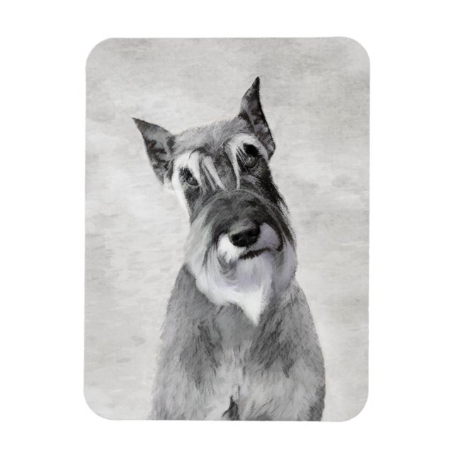 Schnauzer (Giant) Painting - Dog Art Magnet (Vertical)