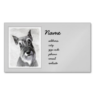 Schnauzer (Giant) Painting - Dog Art Magnetic Business Card