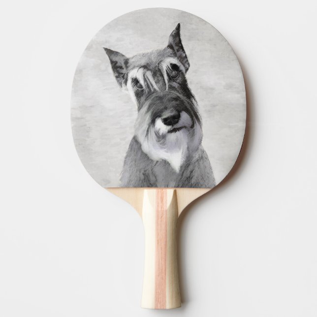 Schnauzer (Giant) Painting - Dog Art Ping Pong Paddle (Front)