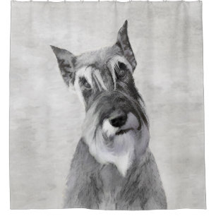 Schnauzer (Giant) Painting - Dog Art Shower Curtain