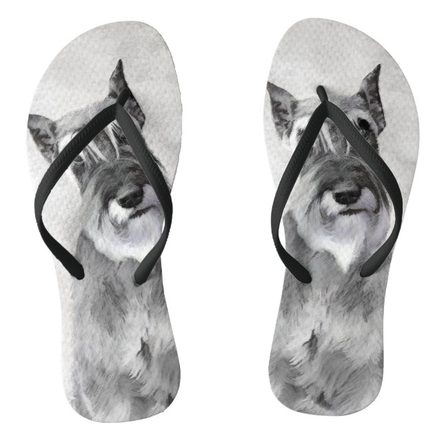 Schnauzer (Giant) Painting - Dog Art Thongs (Footbed)