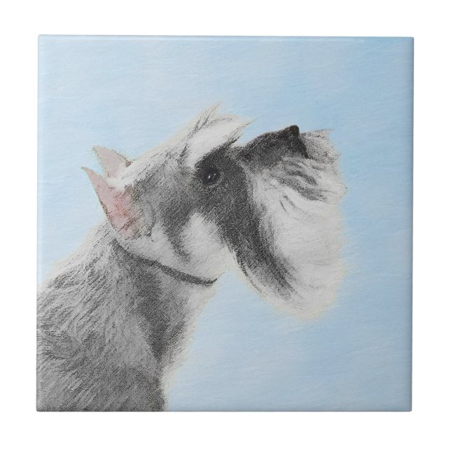 Schnauzer (Giant, Standard) 2 Painting - Dog Art Ceramic Tile (Front)