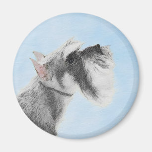 Schnauzer (Giant, Standard) 2 Painting - Dog Art Magnet