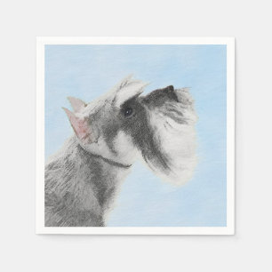 Schnauzer (Giant, Standard) 2 Painting - Dog Art Napkin