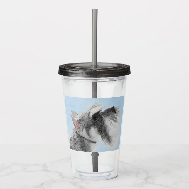 Schnauzer (Giant, Standard)  Painting - Dog Art Acrylic Tumbler (Front)