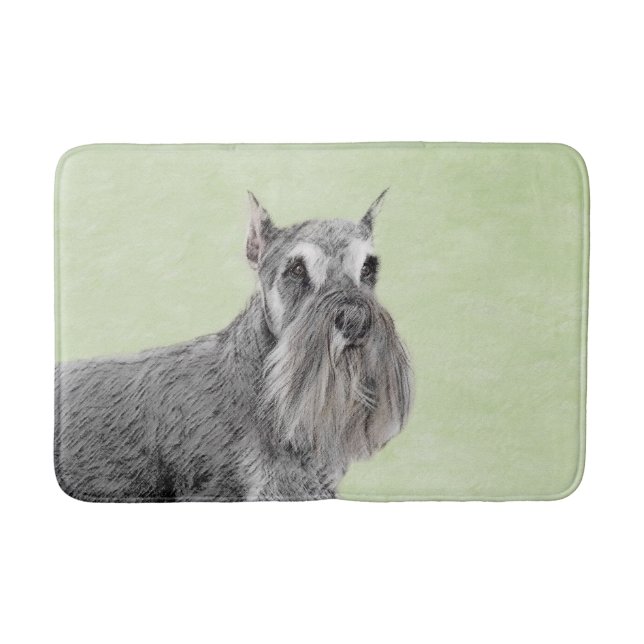 Schnauzer (Giant, Standard) Painting - Dog Art Bath Mat (Front)