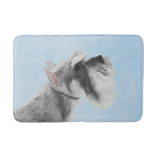 Schnauzer (Giant, Standard)  Painting - Dog Art Bath Mat