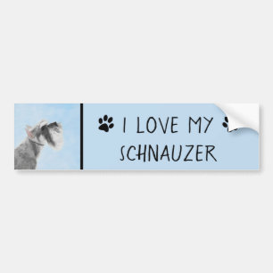 Schnauzer (Giant, Standard) Painting - Dog Art Bumper Sticker