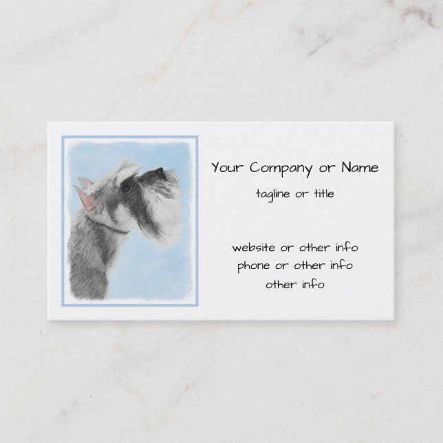 Schnauzer (Giant, Standard) Painting - Dog Art Business Card (Front)