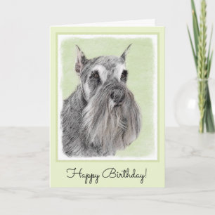 Schnauzer (Giant, Standard) Painting - Dog Art Card