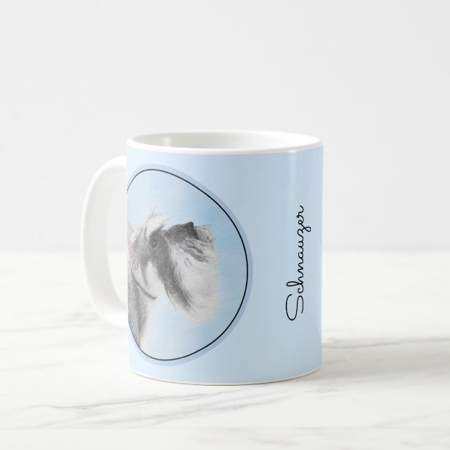 Schnauzer (Giant, Standard) Painting - Dog Art Coffee Mug (Front Left)
