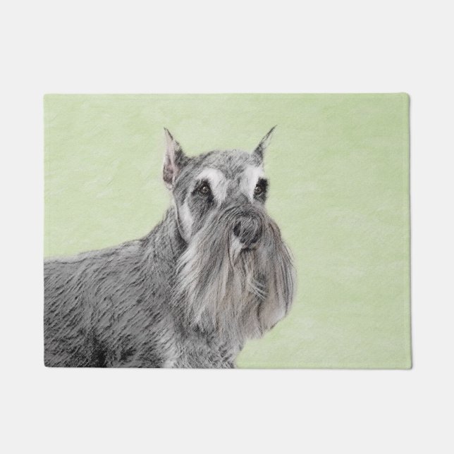 Schnauzer (Giant, Standard) Painting - Dog Art Doormat (Front)