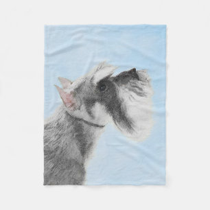 Schnauzer (Giant, Standard) Painting - Dog Art Fleece Blanket