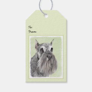 Schnauzer (Giant, Standard) Painting - Dog Art Gift Tags