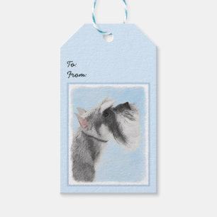 Schnauzer (Giant, Standard) Painting - Dog Art Gift Tags