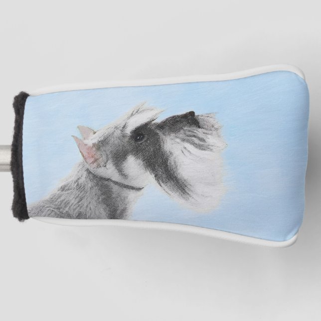 Schnauzer (Giant, Standard)  Painting - Dog Art Golf Head Cover (Front)