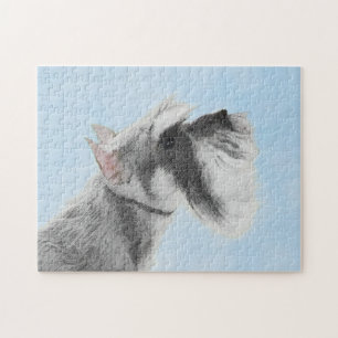 Schnauzer (Giant, Standard)  Painting - Dog Art Jigsaw Puzzle