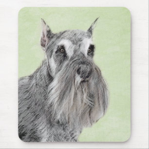 Schnauzer (Giant, Standard) Painting - Dog Art Mouse Pad