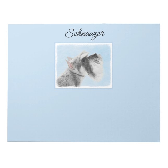 Schnauzer (Giant, Standard)  Painting - Dog Art No Notepad (Front)