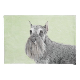 Schnauzer (Giant, Standard) Painting - Dog Art Pillowcase