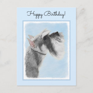Schnauzer (Giant, Standard) Painting - Dog Art Postcard