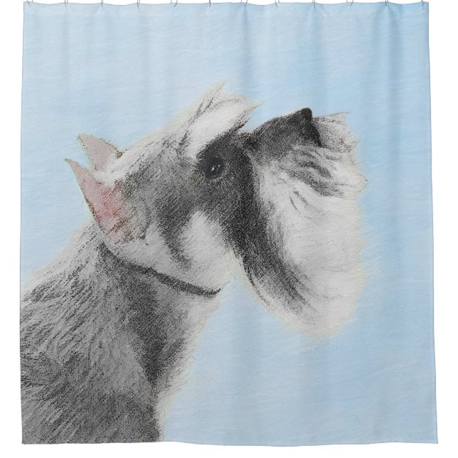 Schnauzer (Giant, Standard) Painting - Dog Art Shower Curtain (Front)