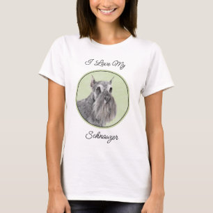 Schnauzer (Giant, Standard) Painting - Dog Art T-Shirt
