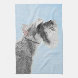 Schnauzer (Giant, Standard)  Painting - Dog Art Tea Towel