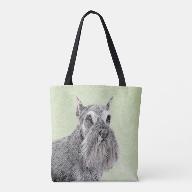 Schnauzer (Giant, Standard) Painting - Dog Art Tote Bag (Back)