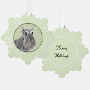 Schnauzer (Giant, Standard)  Painting - Dog Art Tree Decoration Card