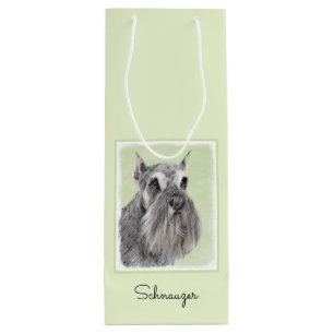 Schnauzer (Giant, Standard) Painting - Dog Art Wine Gift Bag